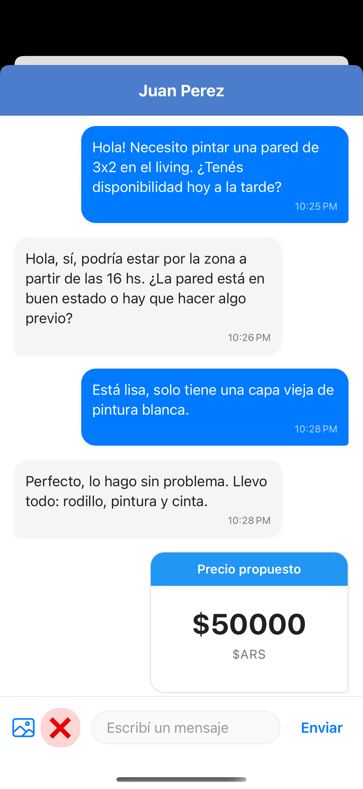 Screenshot de la pantalla Chat de Serbis